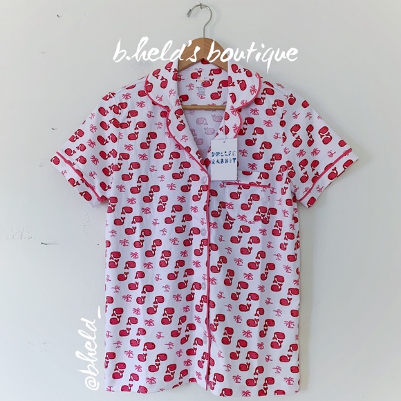 Roller Rabbit Moby The Whale Polo Pajamas in Pink Size Small S Brand New NWT - Picture 3 of 17